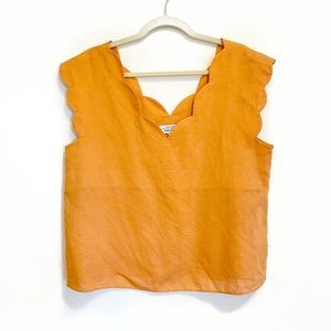 & Other Stories | Orange Linen Scallop Tank | 10